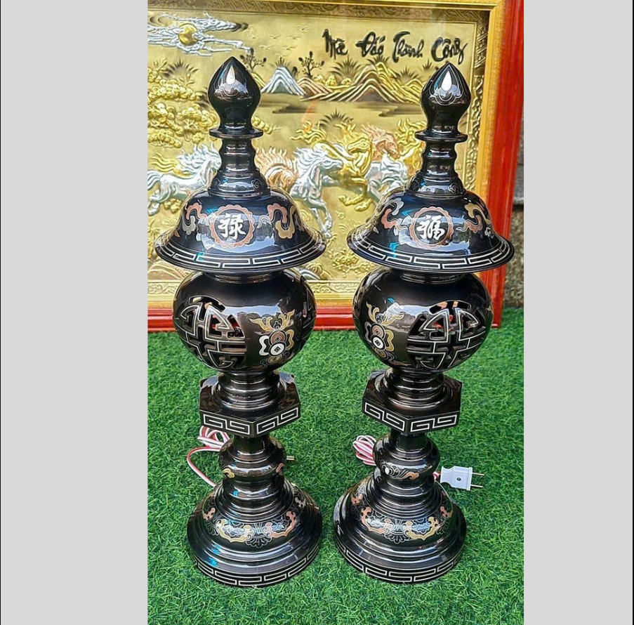 Đèn thờ ngũ sắc- Đèn thờ hoa lưu ly- Đèn thờ chân đá đổi màu